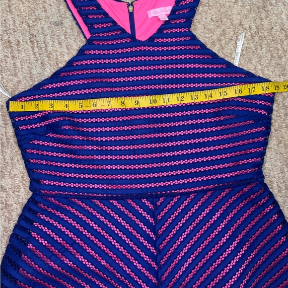 LILLY PULITZER Megyn Fit & Flare Dress In Blue/pink Size Large. - Picture 11 of 13